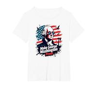 Rendre George Washington Fier T-Shirt, Femme Grandes Tailles, Blanc, 4X