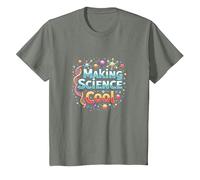 Rendre la Science Cool : Inspirer Les Amateurs de STEM T-Shirt, Enfant, Vert Kaki chiné, 8 Ans