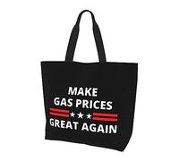 Rendre les prix du gaz bon marché à nouveau Sac à main en toile léger pour femme Sac à provisions réutilisable Noir