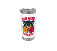 Rendre les racistes inconfortables anti-racisme panthère roses Gobelet isotherme en acier inoxydable double paroi