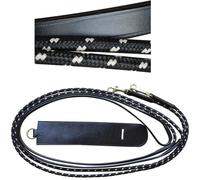 Rêne allemande cuir/corde Canter Noir Full