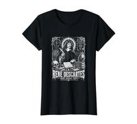 René Descartes Doubt Devient Philosophe de la vérité T-Shirt Graphique avec Valeur, Femme, Noir, XS