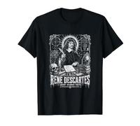 René Descartes Doubt Devient Philosophe de la vérité T-Shirt Graphique avec Valeur, Homme, Noir, M
