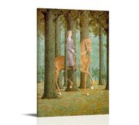 René Magritte ArtWork - Impression sur toile avec signature vierge - Décoration murale - Idée cadeau - 50 x 75 cm