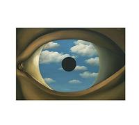 René Magritte Célèbre Abstrait Eye Canvas Peinture Le faux miroir Affiches et impressions pour salon Photos d’art mural 25x38cm Cadre intérieur