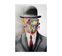Rene Magritte Célèbre Peinture Fils de l'Homme Graffiti Art Affiches et Impressions Pop Art Toile Peintures Street Art pour La Décoration Intérieure 75x100cm (30x39in) Sans Cadre