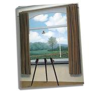 Rene Magritte《La condition humaine》Impressions Sur Toile D'art Mural Salon Décorations de Chambre à Coucher Tendue et Encadrée Decoration à La Maison Tableaux(Encadrée,（75x98cm30x39inch