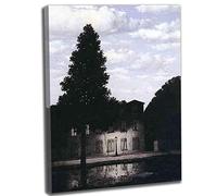 Rene Magritte《L'empire des lumières》Impression Sur Toile Et Affiche Sur La Décoration Intérieure De L'image Peinture Sur Toile Pour Le Salon Chambre Prêt à Accrocher（50x70cm）20x28inch,Encadrée)