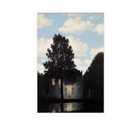 Rene Magritte Poster sur toile The Empire of Light - Décoration pour chambre à coucher, bureau, chambre, cadeau - 50 x 75 cm
