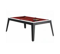 René Pierre Billard Steel Blanc Pieds Gris Drap Rouge