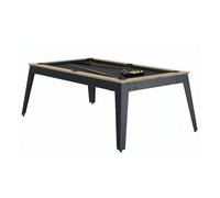 Billard Steel Chene Sable Pieds Gris Drap Gris Ardoise BOIS