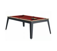 René Pierre Billard Steel Chene Sable Pieds Gris Drap Rouge