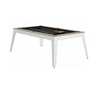 René Pierre Billard Steel Oslo Pieds Blanc Drap Gris Ardoise