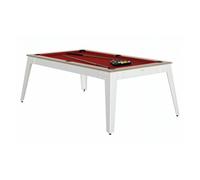 René Pierre Billard Steel Oslo Pieds Blanc Drap Rouge - Référence : 2372