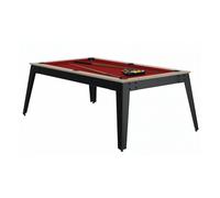 René Pierre Billard Steel Oslo Pieds Gris Drap Rouge