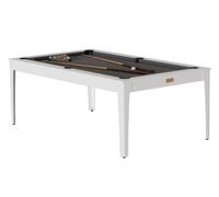 René Pierre Brio - Table billard convertible René Pierre Elan Blanc brillant - Couleur du tapis:Rouge accessoires offerts:1 jeu de