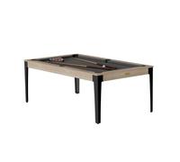 René Pierre Brio - Table billard convertible René Pierre Elan Chêne Sablé pieds noirs - Couleur du tapis:Rouge accessoires offerts: