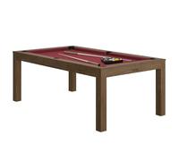 René Pierre - Table billard convertible René Pierre Charme Chataignier - Couleur du meuble:Noyer couleur du tapis:Rouge accessoires