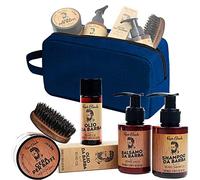 Renée Blanche Man Beard Kit - Set composé de shampooing, revitalisant, huile, cire et brosse à barbe avec poils de sanglier renforcés Made In Italy + ALTÉAX® Beauty - Excellente idée cadeau