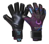 Renegade GK Édition limitée Rogue Shock Wave Gants de gardien de but avec protection des doigts Pro | 4 mm Giga Grip | Gants de gardien de but de football violet et bleu (taille 7, jeunesse, coupe