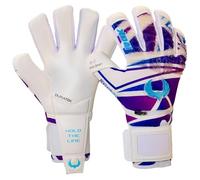 Renegade GK Rogue Techno Gants de Gardien Pro Finger Protection | 4 mm Giga Grip | Gants de Gardien Blanc Violet Bleu (Taille 8, Jeunes Adultes, neg. Cut, Niveau 4+)