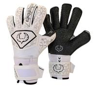 Renegade GK Triton Polaris Gants de gardien de but Pro - Protection des doigts - 3,5 + 3 mm Super XD Grip et Duratek de 4 mm - Noir et blanc (taille 8, adolescent et adulte, col roulé - Coupe hybride,