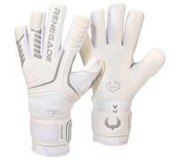 Renegade GK Vulcan Whiteout Gants de Gardien de But avec protège-Doigts | Hyper Grip 3,5 + 3 mm et Duratek 4 mm | Gants de Gardien de But Blancs (Taille 9, Jeune-Adulte, Coupe Rouleau, Niveau 3)