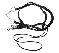 Rênes d'équitation noires, grandes brides réglables sans mors, licol for cheval, corde d'entraînement, licols de randonnée, chevaux assortis(254.00X3.00X0.50CM)