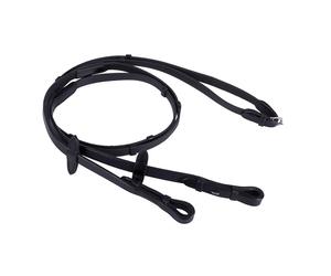 Rênes pour cheval biothane avec stops QHP Noir Full