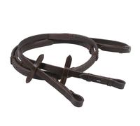 Rênes pour cheval caoutchouc doux avec stops QHP Marron Full