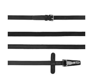 Rênes pour cheval cuir antidérapantes unilatérale avec clip QHP Noir Poney