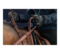 Rênes pour cheval en caoutchouc avec 7 arretoirs Dy'on Marron Full