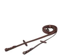 Rênes pour cheval en caoutchouc boucle aveugle rond BR Equitation Eventa Pro Grip Marron Full