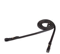 Rênes pour cheval en cuir antidérapant bouchons aveugle BR Equitation Noir Full