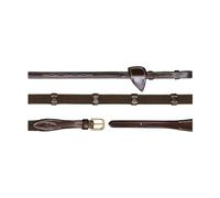 Rênes pour cheval en cuir avec arretoirs Dy'on 5/8" Marron Full