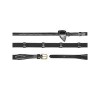 Rênes pour cheval en cuir avec arretoirs Dy'on 5/8" Noir Cob