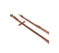 Rênes pour cheval en cuir et caoutchouc pour bridon anglais Equestro Marron Full