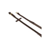Rênes pour cheval en cuir et caoutchouc pour bridon anglais Equestro Marron XFull