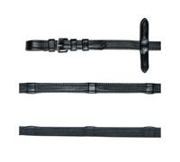Rênes pour cheval en cuir et caoutchouc Waldhausen Noir 16 cm
