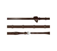Rênes pour cheval en cuir et tissu avec 9 arretoirs Dy'on 5/8 Marron Cob