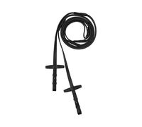 Rênes pour cheval pour cheval en cuir avec caoutchouc Horze Muswell Noir Poney