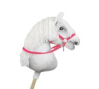 Rênes pour Chevaux Hobby Horse - Rose Fluo. Aucun Cheval Inclus.