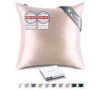 RENESSY Taie d'oreiller en Soie 100% Bio 80x80 cm - 22 Momme Soie de Mûrier, Grade 6A, Certifiée Oeko-Tex en Allemagne - Luxe pour Les Cheveux et la Peau, 1 Pièce (Rose Céleste)