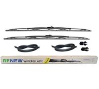 Renew Paire de balais d'essuie-glace de 81,3 cm pour camping-cars ou camping-cars avec crochet en J standard de 9 mm ou grand 12 mm. Livré avec 2 recharges en caoutchouc supplémentaires RW32HKF-2R