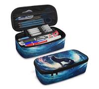 Renewold Grande trousse à crayons loup de grande capacité pour homme et femme, Cool Wolf, Taille unique, Organiseur de sac