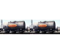 RENFE, ensemble de 2 wagons-citernes à 3 essieux, livrée Elosua, ép. IV