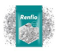 Renfio Paillettes épaisses argentées, 100g / 3,5oz en poudre fine mélangée, paillettes irisées en PET pour le visage, la résine artisanale,la peinture sur verre,les cheveux et le corps - Argent