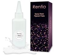 Renfio Pâte pigmentaire blanche,160g colorant époxy pigment de couleur pour résine époxy hautement concentré,facile à mélanger,pour coloration UV,teinture de bougie,artisanat,menuiserie - Blanc