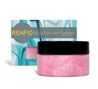 Renfio Pigment En Poudre De Mica 3,5 oz 100g, Naturel Colorant Pour Bougie, Colorant Resine Epoxy, Pour La De Fabrication De Savon, Slime, Bombes De Bain, Et Peinture, resine ongle - Rose