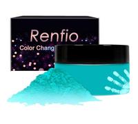 Renfio Pigment thermochromique, 12 g - Résine activée par la température - Pigment de couleur sensible à la chaleur - Change à 28 ℃ pour slime - Teinture de résine pour ongles - Bleu lac à incolore